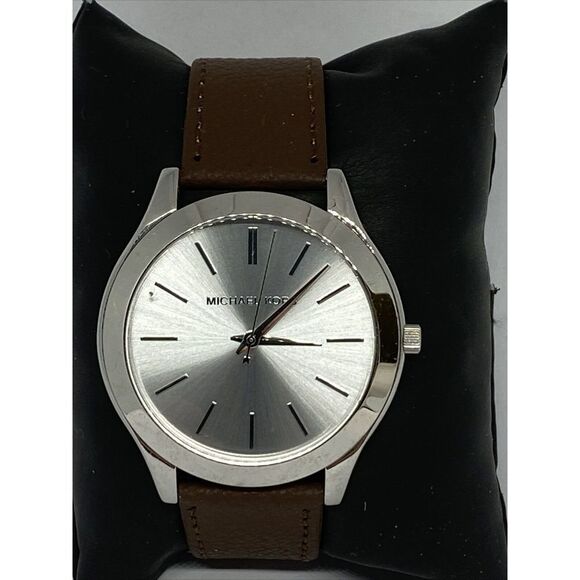 Michael Kors Runway MK3178 Women's Brown Leather Analog Dial Quartz Watch FR125 - Picture 1 of 12